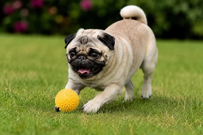 Pug — playing